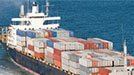 Ship carrying big cargo containers