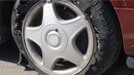Tire destroyed