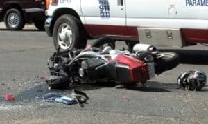 motorcycle missing handlebars on side