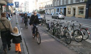 Bicycles on road with riders