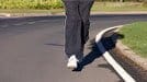 Guy jogging with white shoes