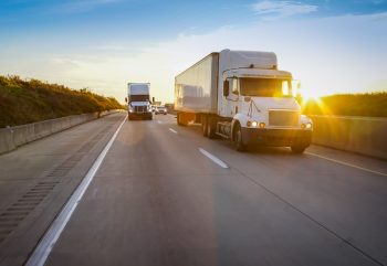 semi trucks on the road