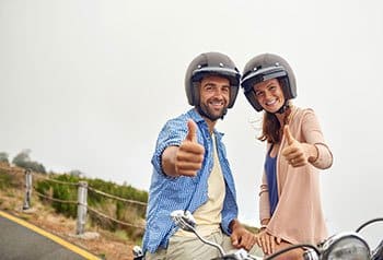 motorcyclist standing